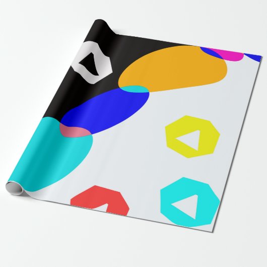 Verkleurde vormen cadeaupapier (Uitgerold)