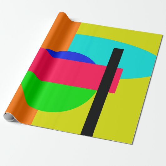 Verkleurde vormen cadeaupapier (Uitgerold)