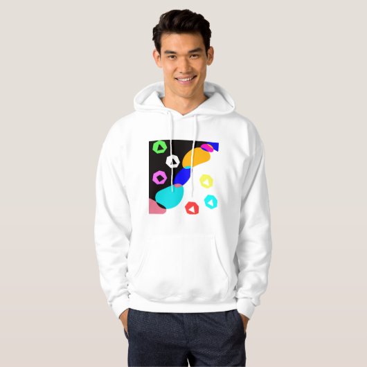 Verkleurde vormen hoodie (Voorkant volledig)