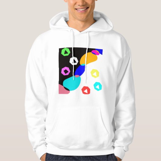 Verkleurde vormen hoodie (Voorkant)