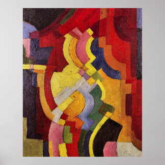 Verkleurde vormen (III) door August Macke Poster