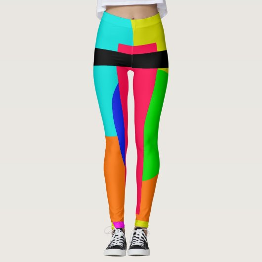 Verkleurde vormen leggings (Voorkant)
