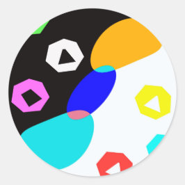 Verkleurde vormen ronde sticker