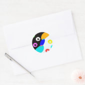 Verkleurde vormen ronde sticker (Envelop)