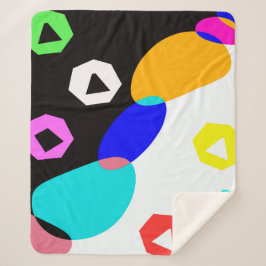 Verkleurde vormen sherpa deken