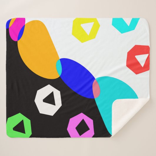 Verkleurde vormen sherpa deken (Voorkant (horizontaal))