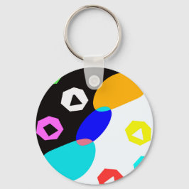Verkleurde vormen sleutelhanger