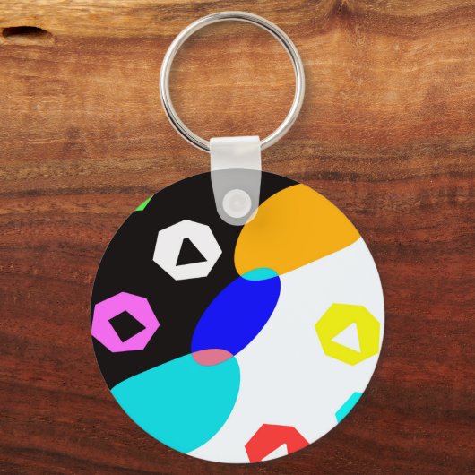 Verkleurde vormen sleutelhanger (Voorkant)