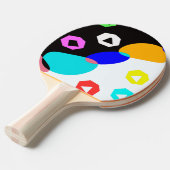 Verkleurde vormen tafeltennisbatje (Voorkant Gekanteld)