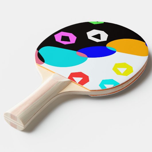 Verkleurde vormen tafeltennisbatje (Voorkant Gekanteld)