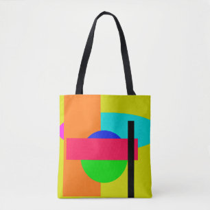 Verkleurde vormen tote bag