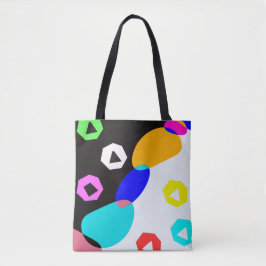 Verkleurde vormen tote bag