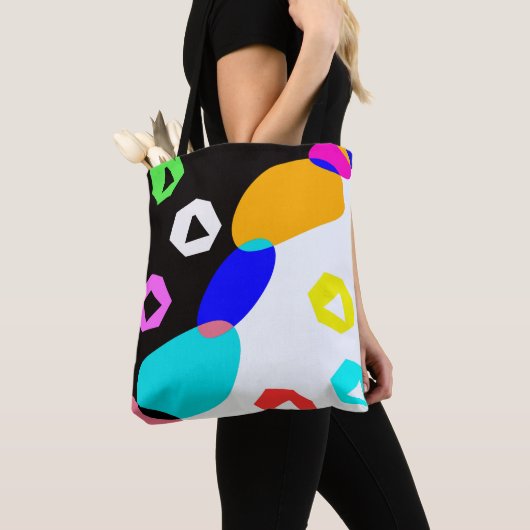 Verkleurde vormen tote bag (Dichtbij)
