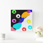 Verkleurde vormen vierkante klok (Huis)