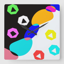 Verkleurde vormen vierkante klok