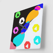 Verkleurde vormen vierkante klok (Hoek)