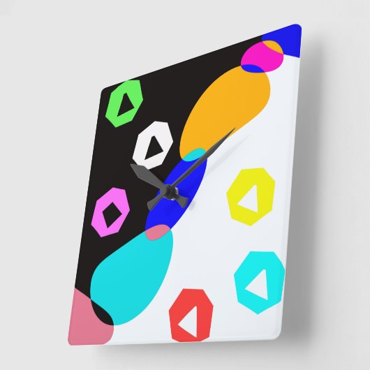 Verkleurde vormen vierkante klok (Hoek)