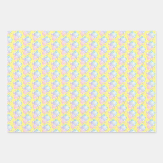 Verkleurde zeepbelletjes die papieren bladen inpak inpakpapier vel (Voorkant)