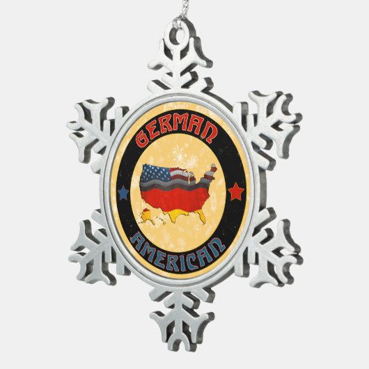 Verkleuring van de kerstboom van de Duitse Amerika Tin Sneeuwvlok Ornament (Rechts)