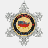 Verkleuring van de kerstboom van de Duitse Amerika Tin Sneeuwvlok Ornament (Voorkant)