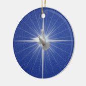 Verkleuring van de Peace Dove-kerstboom Keramisch Ornament (Links)