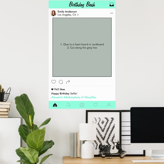 Verkleuring van Lijst van geboortedag Prop Foto Bo Poster (Thuiskantoor)