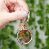Verkleurste versteende hout sleutelhanger (Hand)