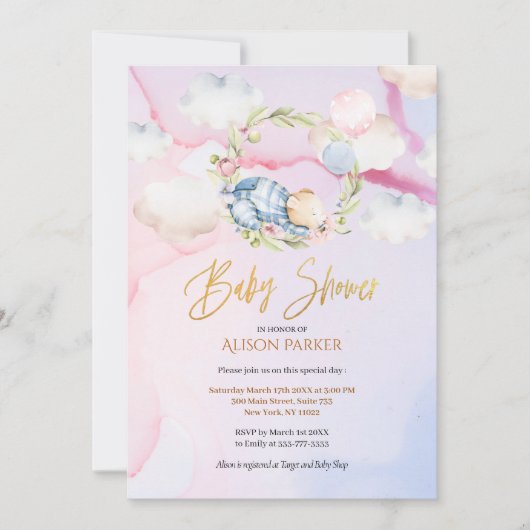 Verklikkerlicht Cute Forest Sleep Beer | BABY SHOW Kaart (Voorkant)