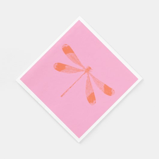 verklikkervlieg in roze en Oranje Servet (Hoek)