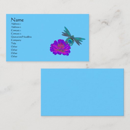 verklikkervlieg op het Visitekaartje van de zinnik (Voorkant / Achterkant)