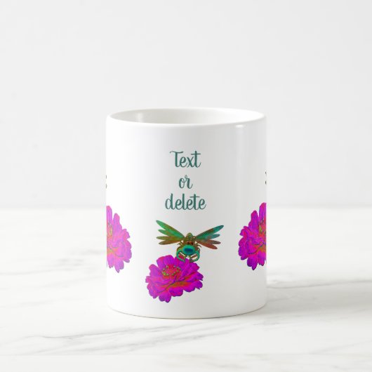 verklikkervlieg op Zinnia Flower Personated Koffiemok (Center)