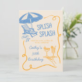 Verknipt Splish Splash Zomer Cocktail Verjaardag Kaart (Staand voorkant)