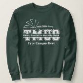 Verknipte Kerk Dames Varsity Groen Campus Trui (Design voorkant)