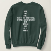 Verknipte Kerk Dames Varsity Groen Campus Trui (Design achterkant)