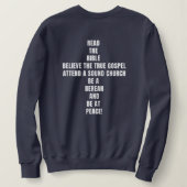 Verknipte Kerk Dames Varsity Navy Campus  Trui (Design achterkant)