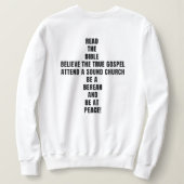 Verknipte Kerk Dames Varsity Wit Campus Trui (Design achterkant)