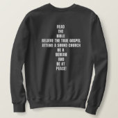 Verknipte Kerk Heren Varsity Grijs Campus Trui (Design achterkant)