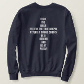 Verknipte Kerk Heren Varsity Navy Campus Trui (Design achterkant)