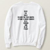 Verknipte Kerk Heren Varsity Wit Campus Trui (Design achterkant)