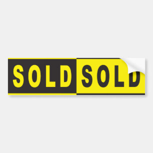 verkocht bord geel zwart bumpersticker