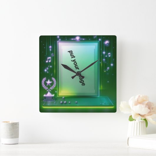 Verkocht door Wandklok Stijl: 10.75" Vierkant Acry (Huis)