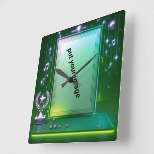 Verkocht door Wandklok Stijl: 10.75" Vierkant Acry (Hoek)