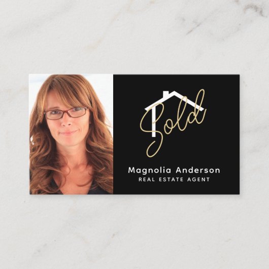 Verkocht foto Real Estate Agent Visitekaartje (Voorkant)