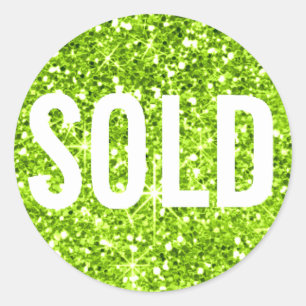 Verkocht Glitter Green Real Estate Agent Ronde Sticker