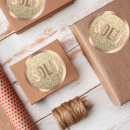 Verkocht Glitter Roos Gold Real Estate Agent Metal Ronde Sticker