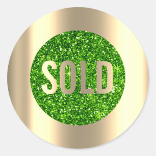 Verkocht Gold Green Golf Green Luxury Estate Agent Ronde Sticker