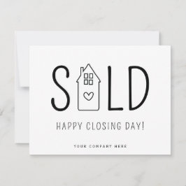 Verkocht Happy Closing Day Real Estate Heart House Kaart