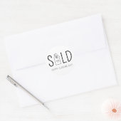 Verkocht Happy Closing Day Real Estate Heart House Ronde Sticker (Envelop)