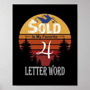 Verkocht is mijn favoriete 4-letterige woord makel poster