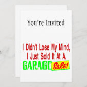 Verkocht mijn geest bij Garage-verkoop Kaart (Voorkant / Achterkant)